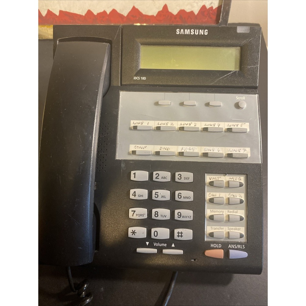 Samsung Falcon iDCS 28D Business Phone – LCD Display Speakerphone w/Stand – Blk